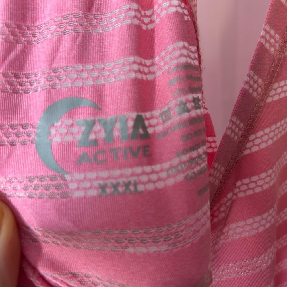 ZYIA NWT Pink Striped Women's Tank Top - Picture 4 of 5